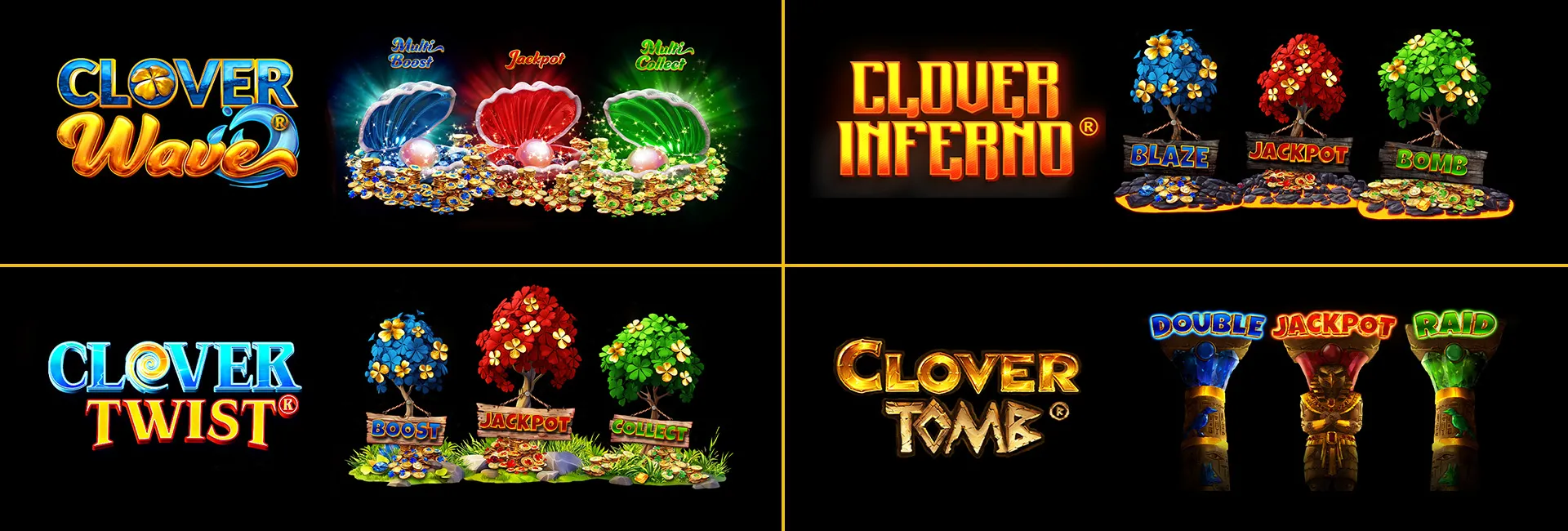 Cuatro juegos de Clover Link Elements