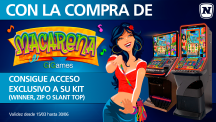 promoción lanzamiento macarena gigames acceso exclusivo a su kit con la compra del macarena winner slant top hasta 30 de junio