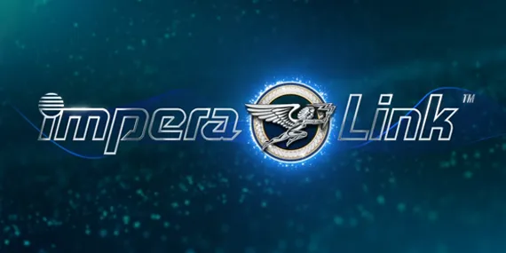 Logotipo de la tragamonedas Impera Link de NOVOMATIC 