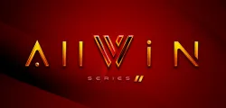 Logo de la máquina tragaperras AllWin Series 2 de GiGames sobre fondo rojo