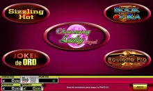 Iconos de los cinco juegos de NOVO LINE Royal Cash de NOVOMATIC